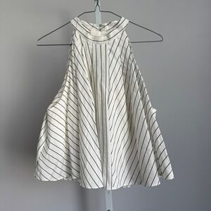 C/MEO Collective‎ Suffuse Ivory Stripe Halter Top Size M Sleeveless Blouse